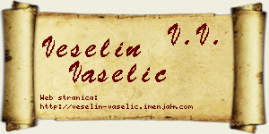 Veselin Vaselić vizit kartica